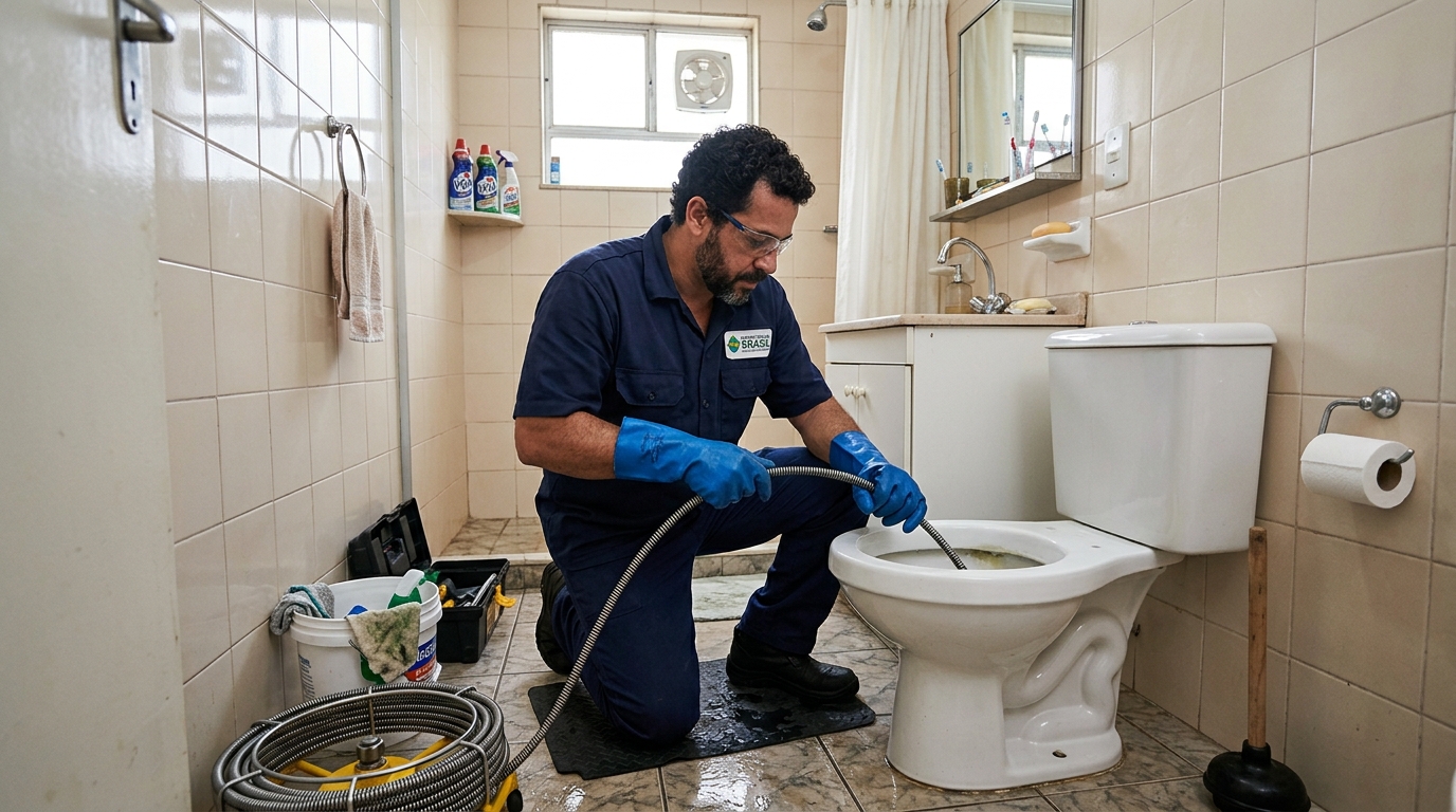 Desentupimento de vaso com equipamento em João Pessoa-PB
