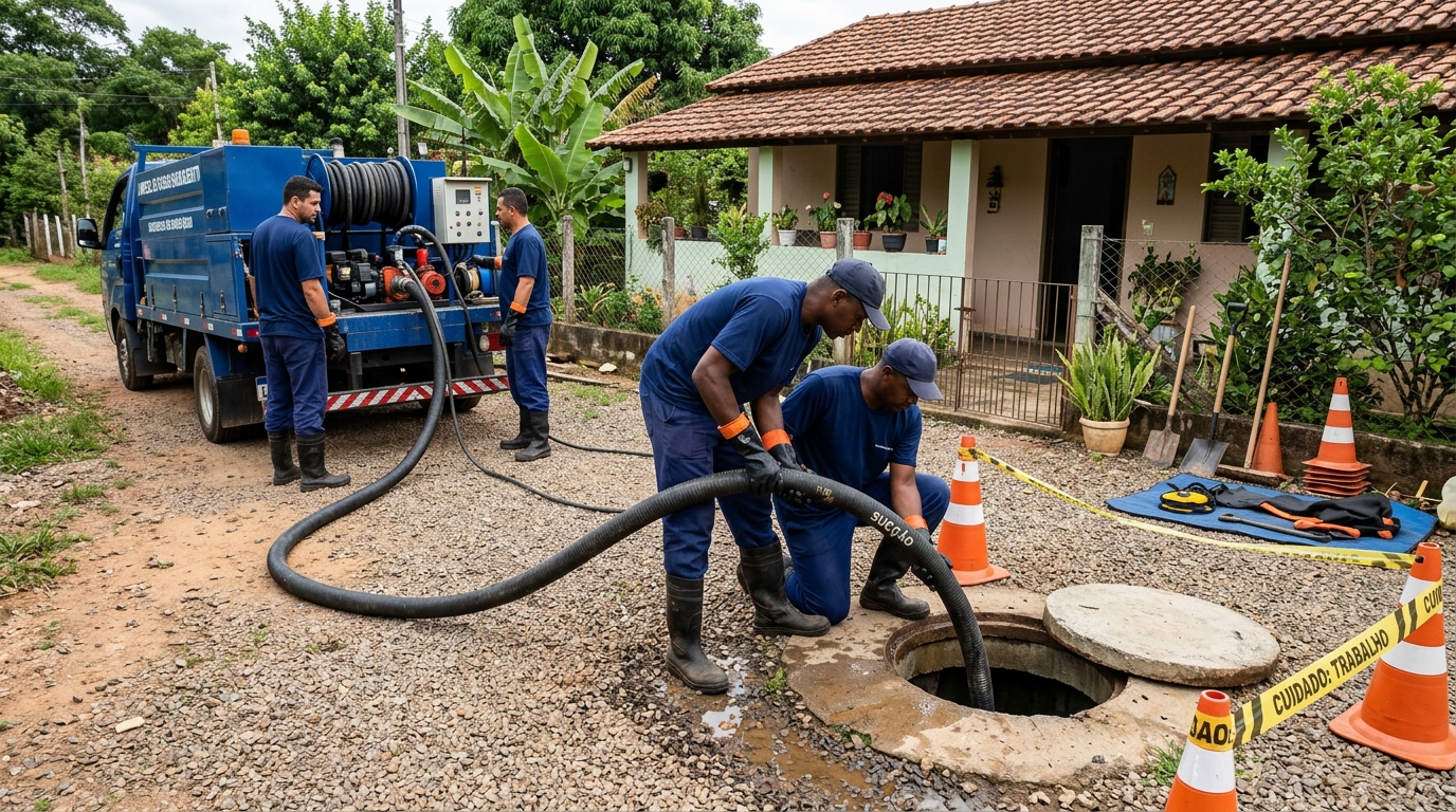 Equipe de desentupimento de fossa em João Pessoa-PB